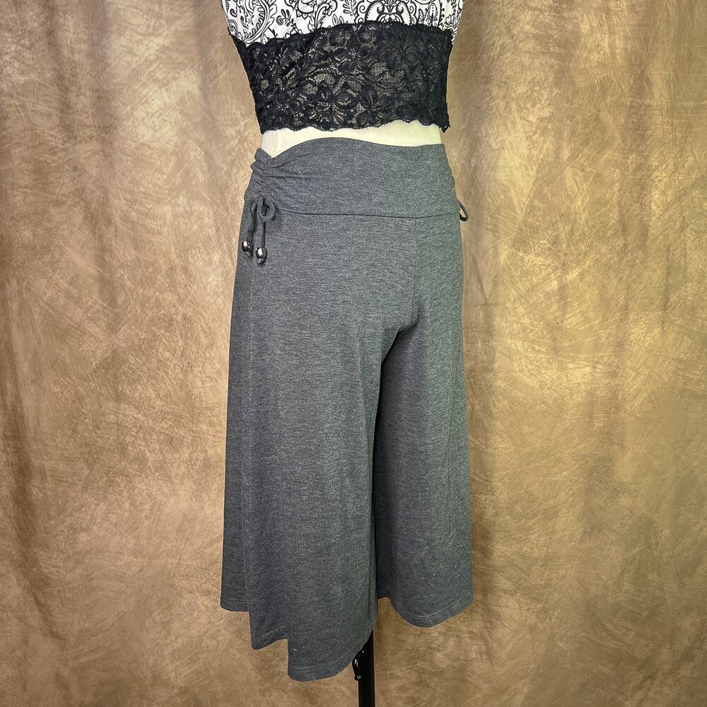 Flare Capri Leggings Cropped Sweatpants Ruched Wide Leg Vintage Y2K McBling